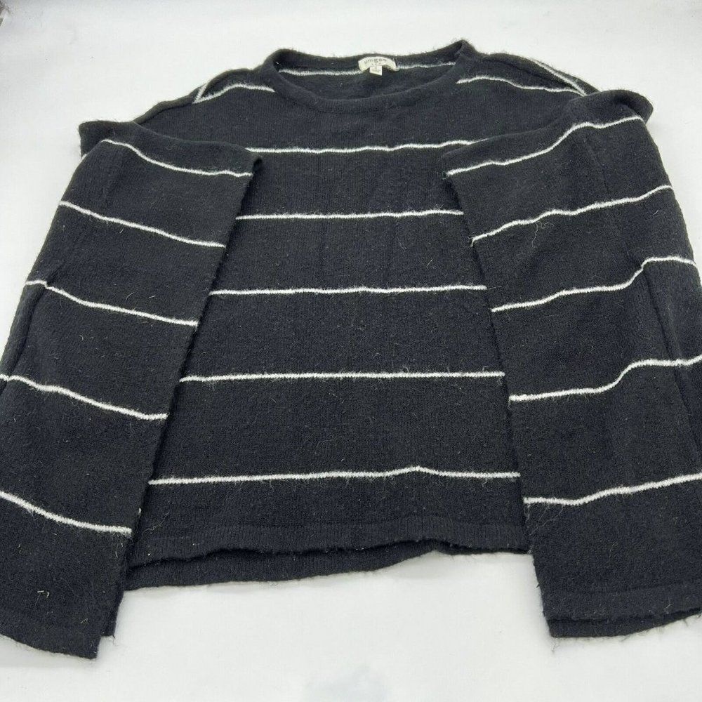 Umgee Oversized Black Striped Poncho Sweater Size Small